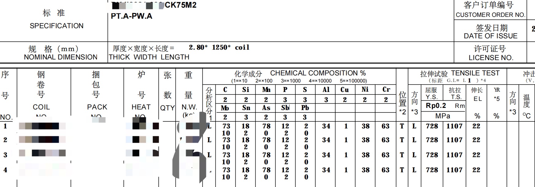 宝钢产地CK75材质证实